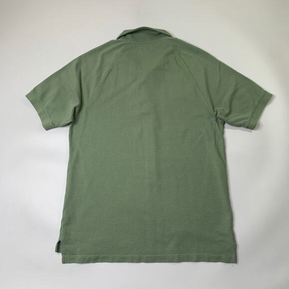 J Crew Shirt Mens Large Old Green Coolmax Tech Polo Lightweight Textured Cotton - Picture 7 of 10